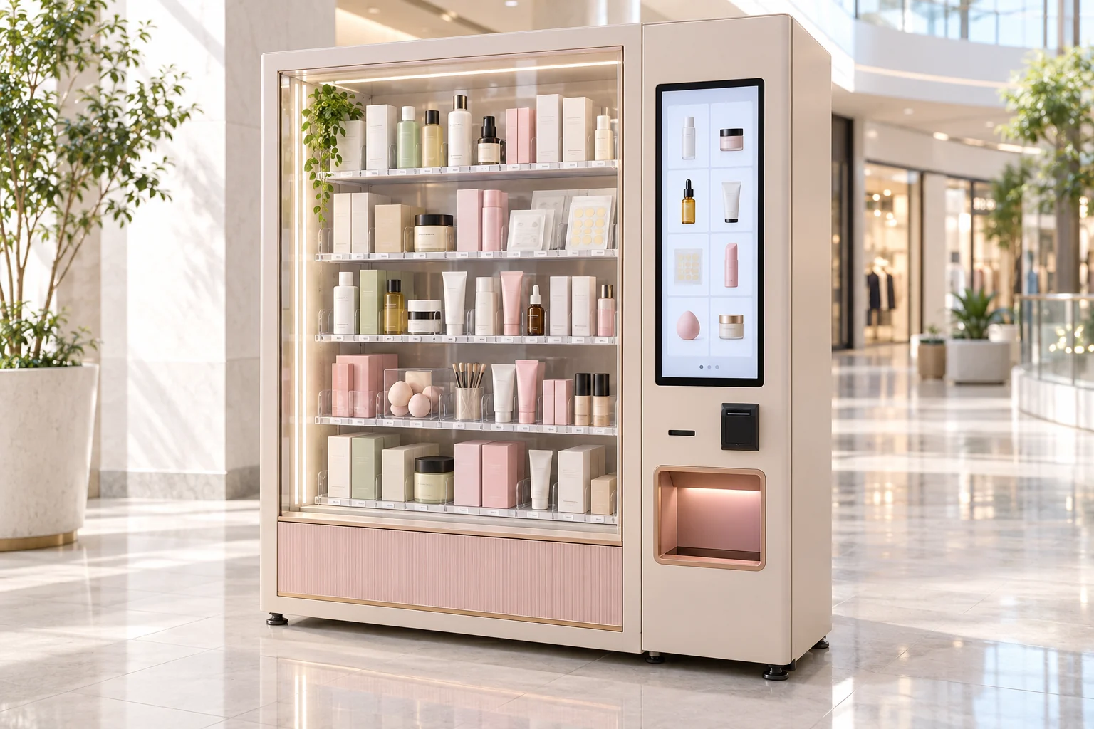 Concept illustration of cosmetic vending machines