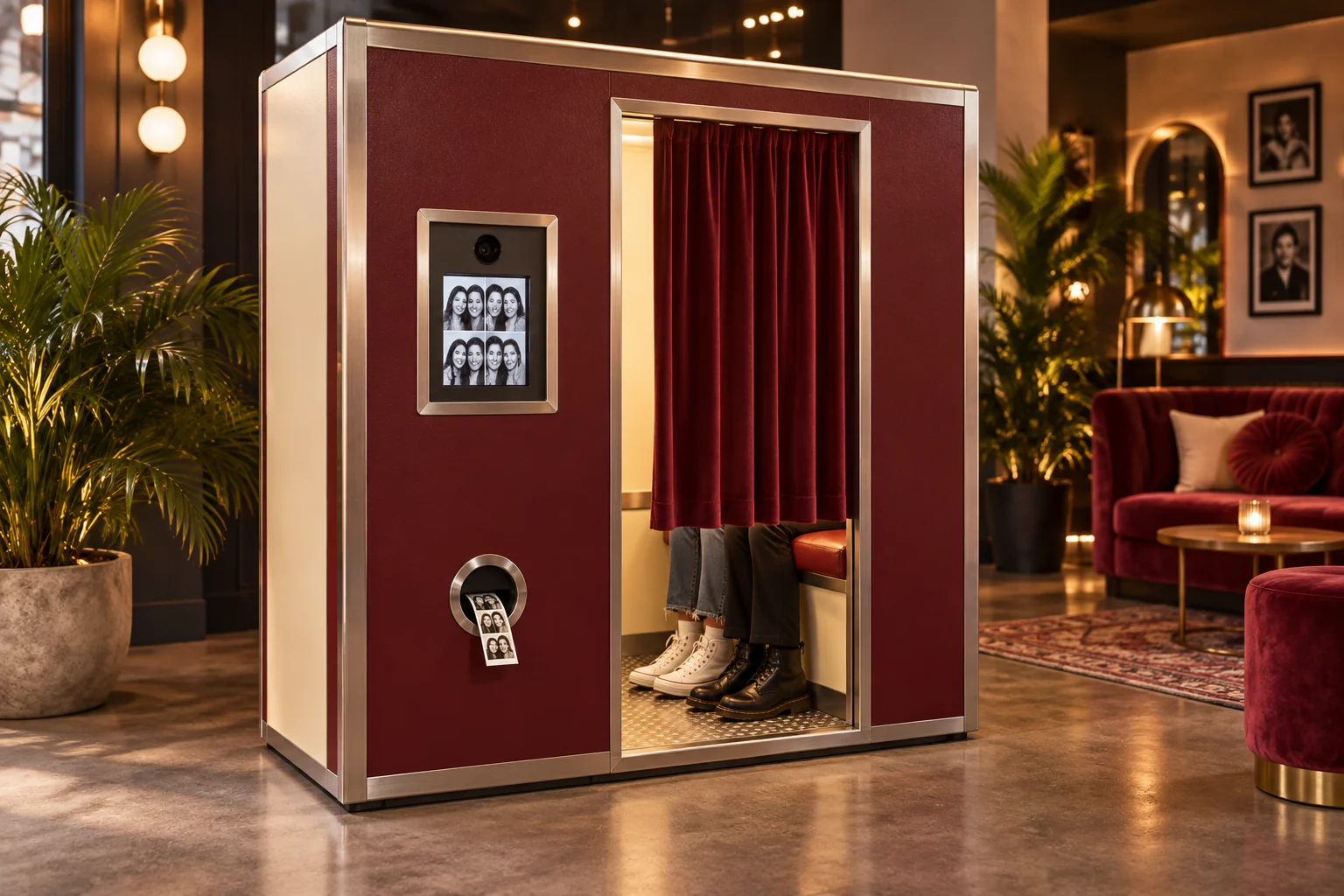 Concept illustration of photo booth vending machines