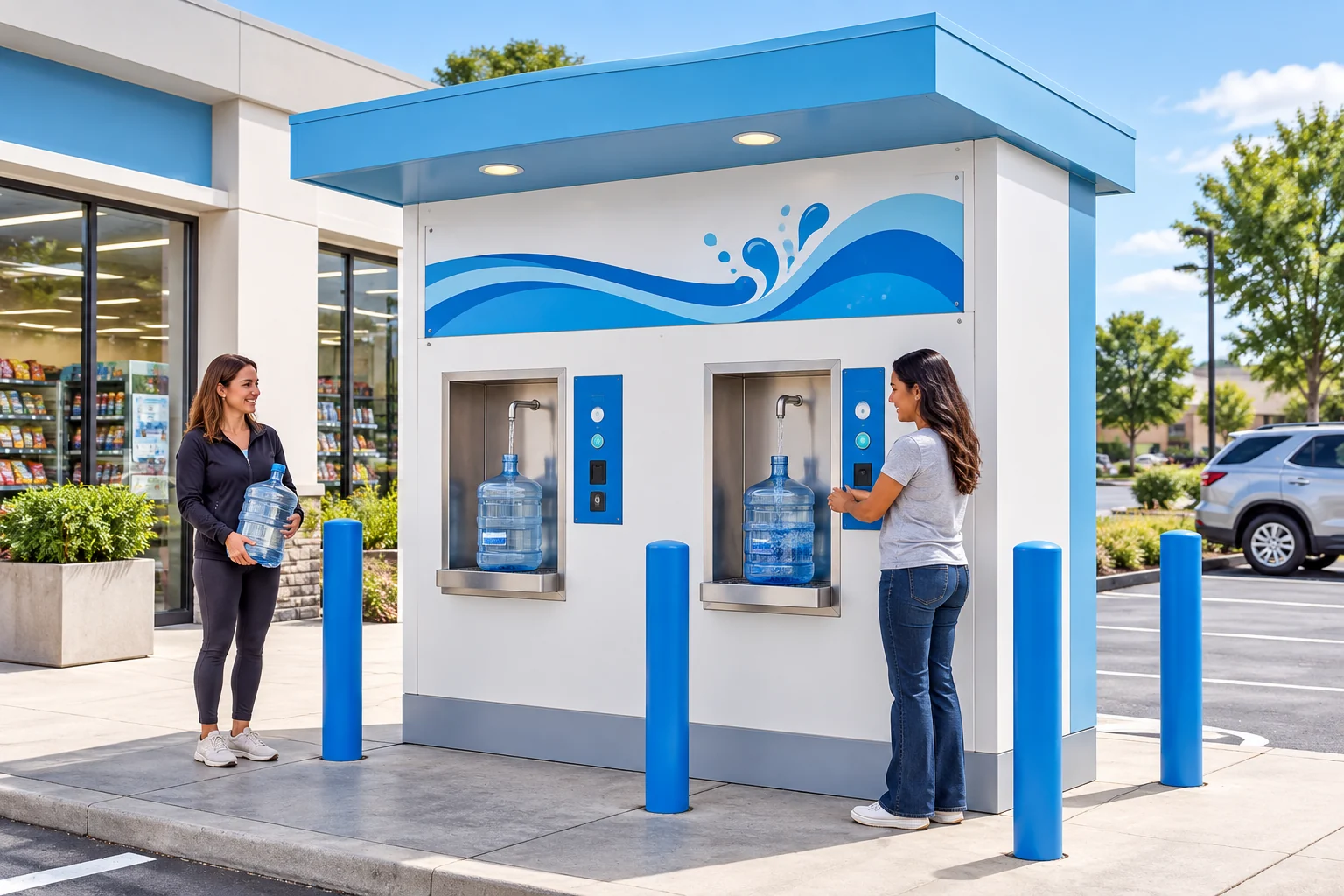 Concept illustration of water vending machines