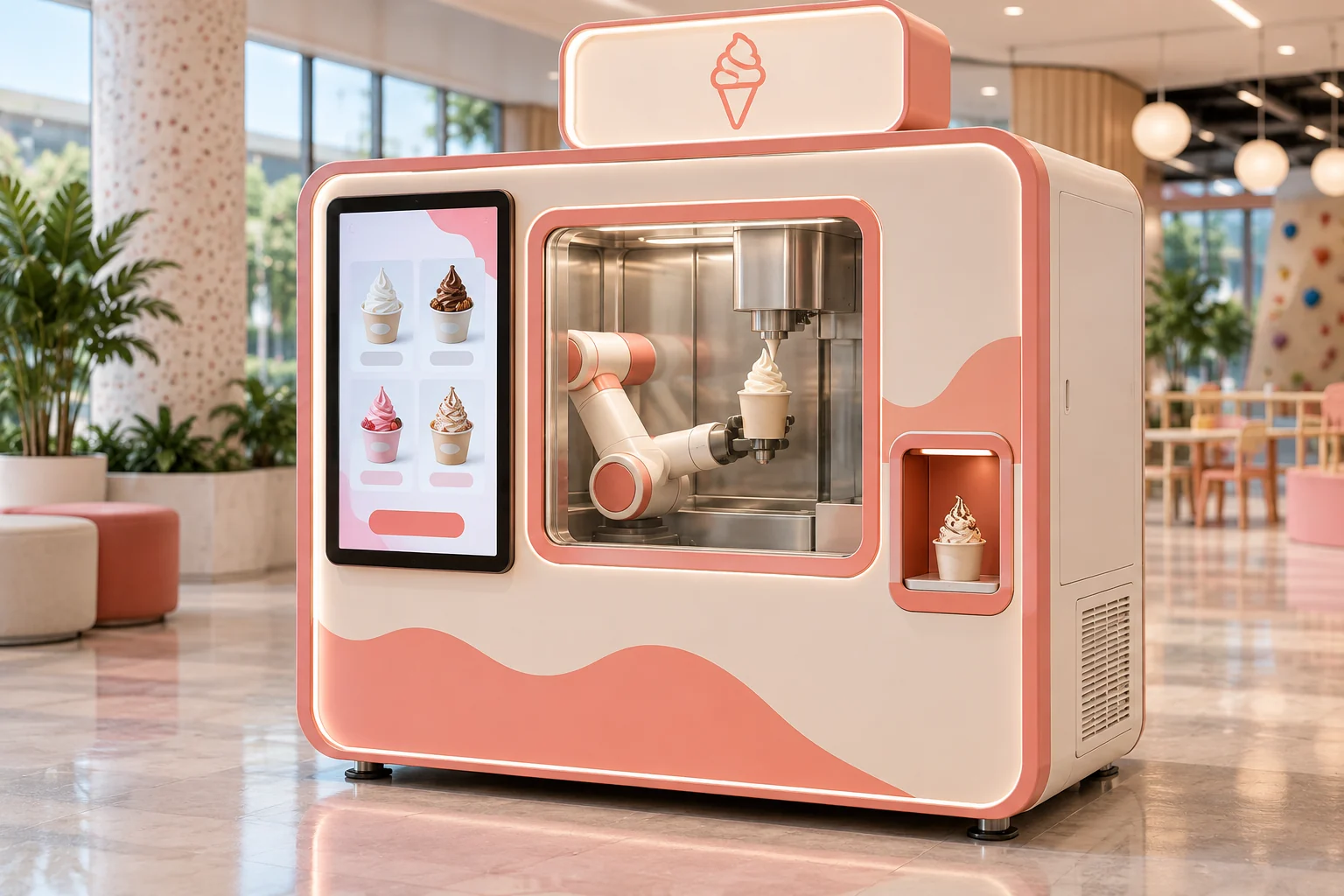 Concept illustration of ice cream vending machines
