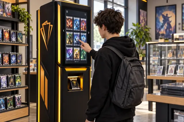 Concept illustration of trading card vending machines