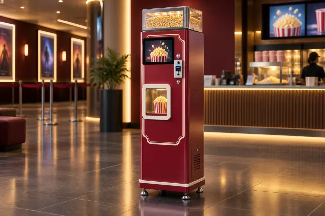 Concept illustration of popcorn vending machines