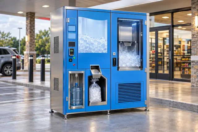 Concept illustration of ice vending machines