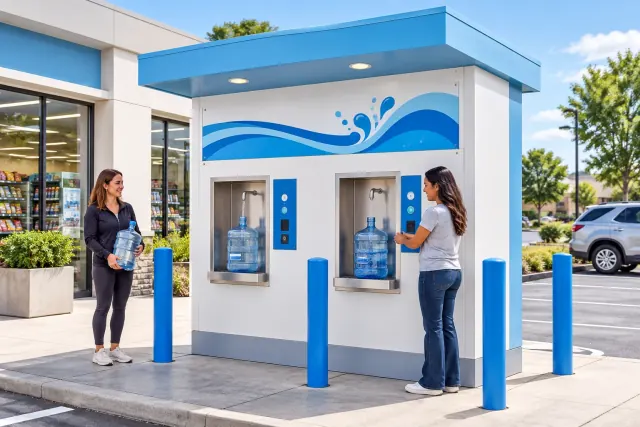 Concept illustration of water vending machines
